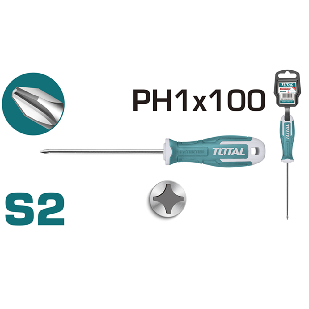 DESTORNILLADOR TOTAL TOOLS THT26PH1100 CRUZ S2 PH1 100MM - 2