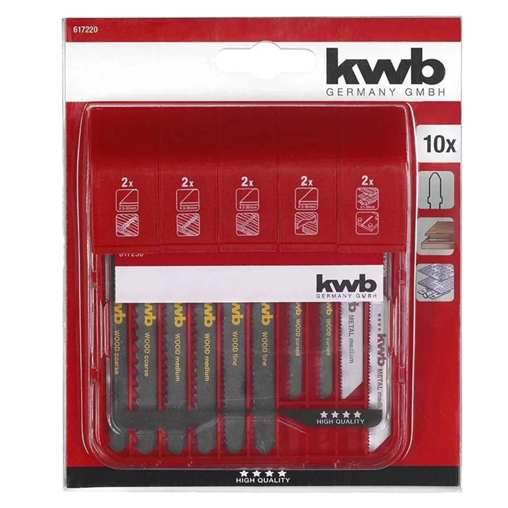 SET 10 HOJAS PARA SIERRA CALADORA MADERA - METAL KWB 617220 - 3