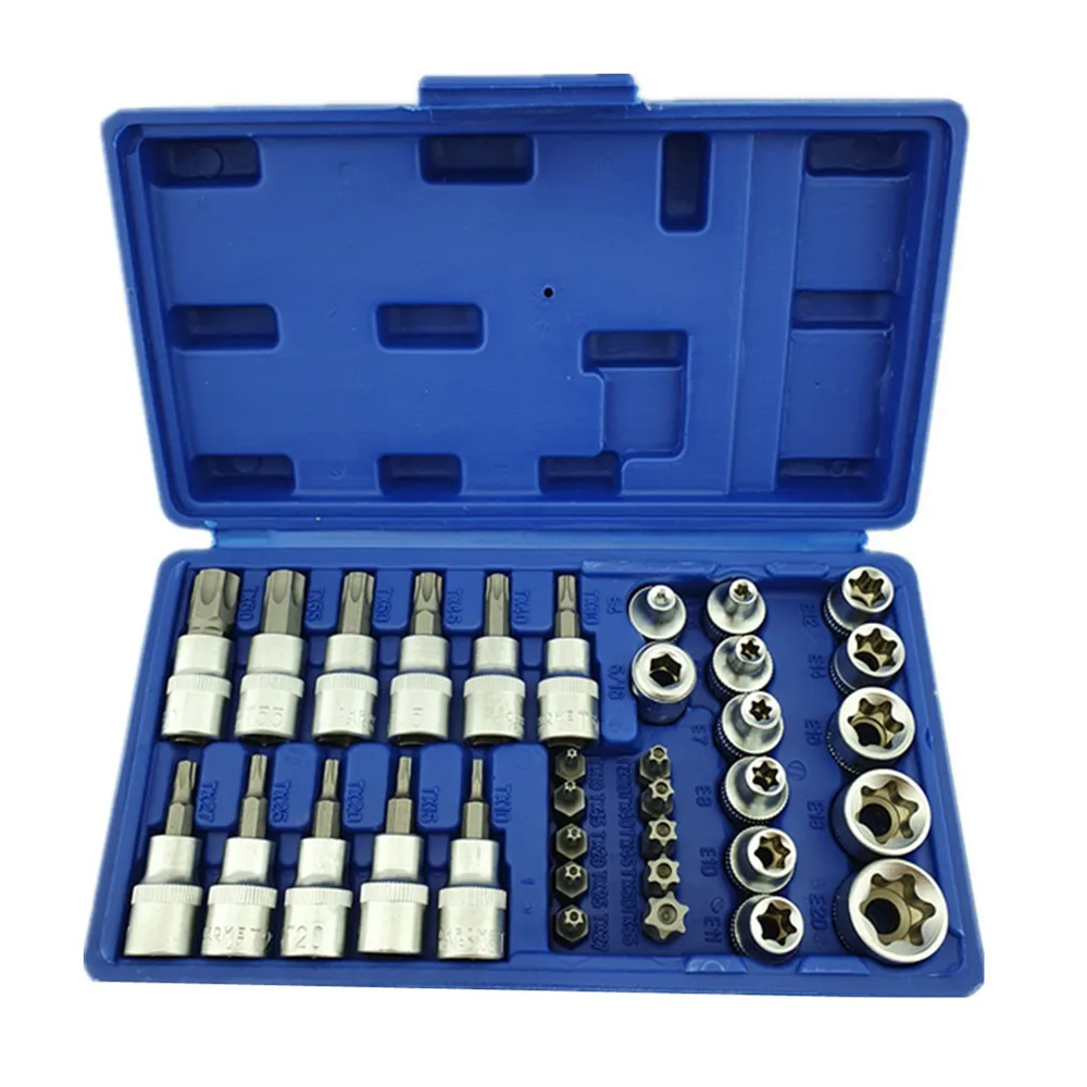 DADO TORXMETER JUEGO 3/8 ESTRELLA MACHO Y HEMBRA 34 PIEZAS - 1
