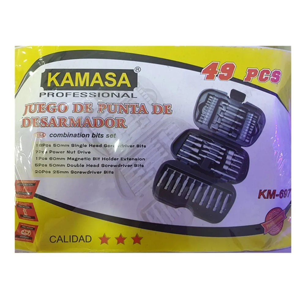 PUNTA KAMASA JUEGO DESARMADOR 49 PIEZAS KM697 - 3
