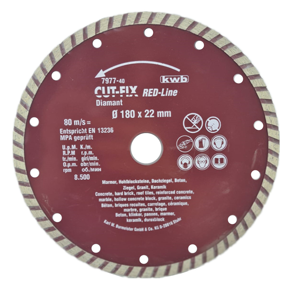 DISCO KWB CORTE DIAMANTADO TURBO 7 180MM 7977-40 - 1