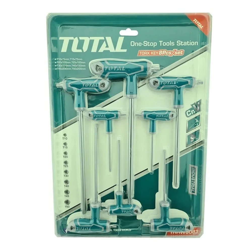SET LLAVES TOTAL TOOLS TORX ESTRELLA C/MANGO T THHW8083 8 PIEZAS - 1