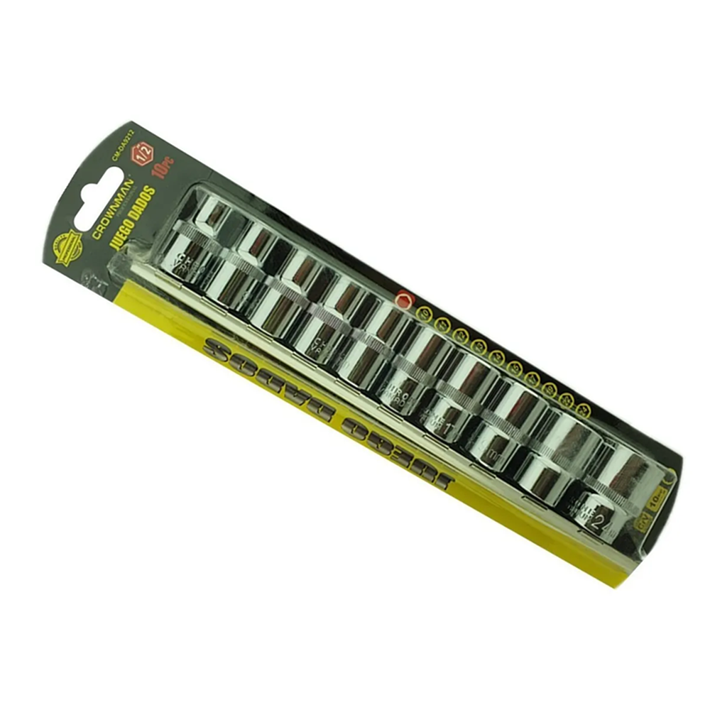 DADO CROWNMAN SET KIT JUEGO HEMBRA HEXAGONAL 10 PIEZAS CMDA9212 - 1