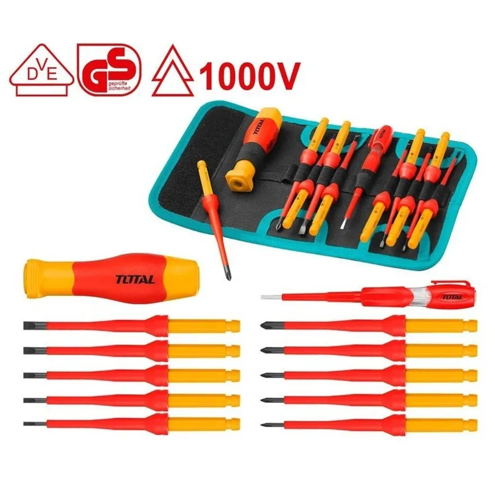 SET DESTORNILLADORES TOTAL TOOLS PRECISION AISLADOS THKISD1201 12 PIEZAS - 2