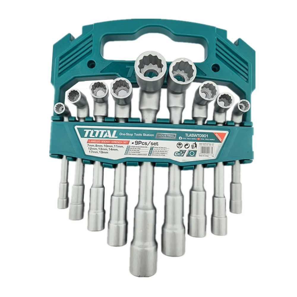KIT TOTAL TOOLS JUEGO DADOS EN FORMA L 9 PIEZAS TLASWT0901 - 1