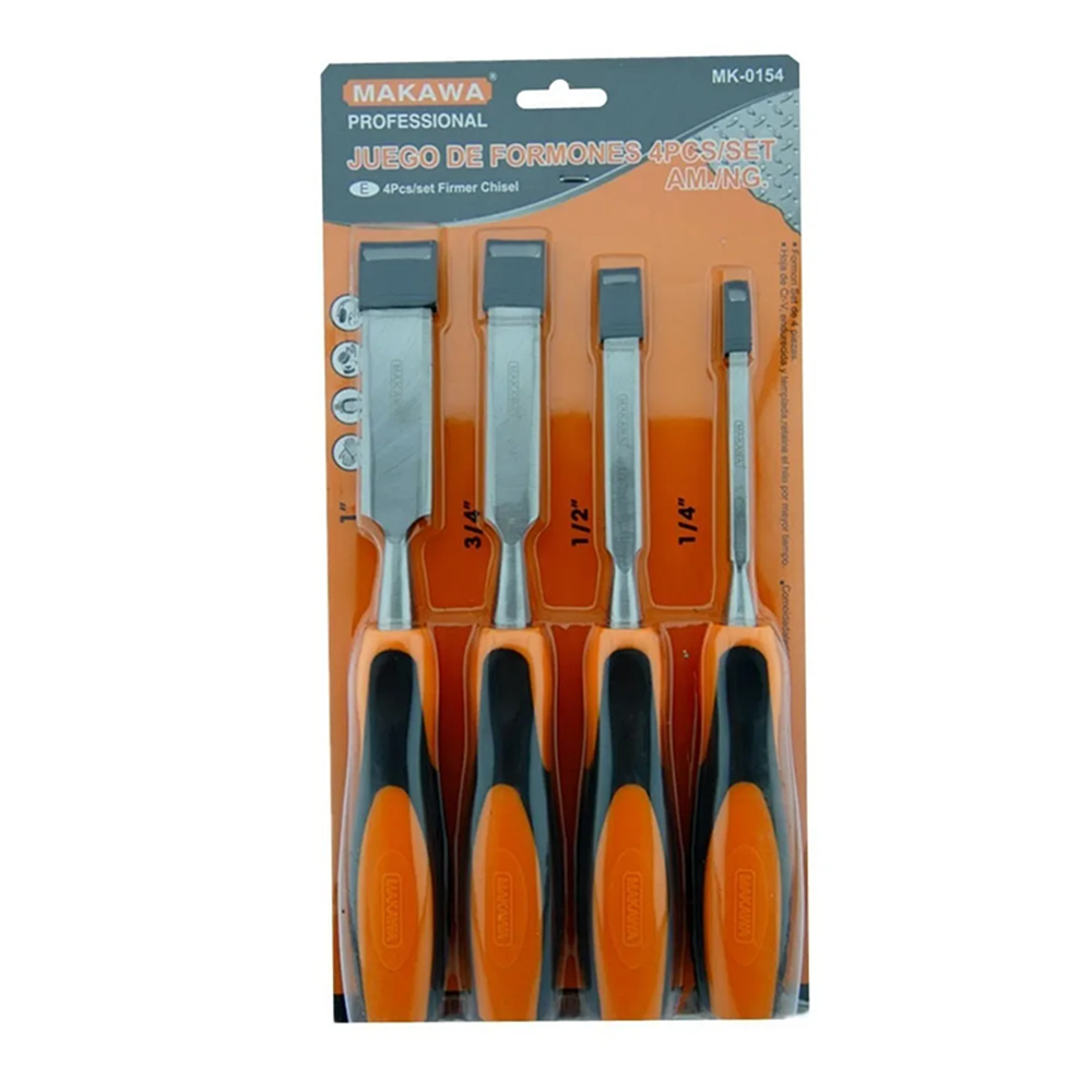 SET FORMONES MAKAWA CINCELES P/ MADERA MK0154 4 PIEZAS - 1