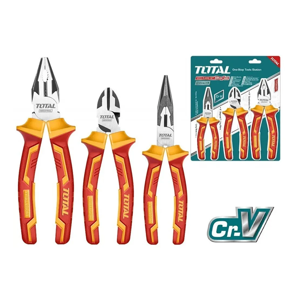 KIT SET JUEGO DE ALICATES AISLADOS 3 PIEZAS TOTAL THT2K0302 - 2