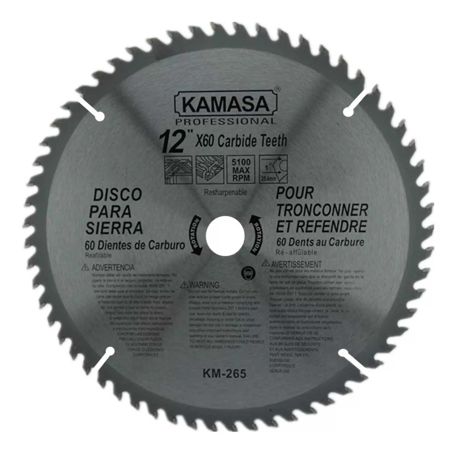 DISCO KAMASA SIERRA CIRCULAR 12 PULGADAS 60 DIENTES - 1