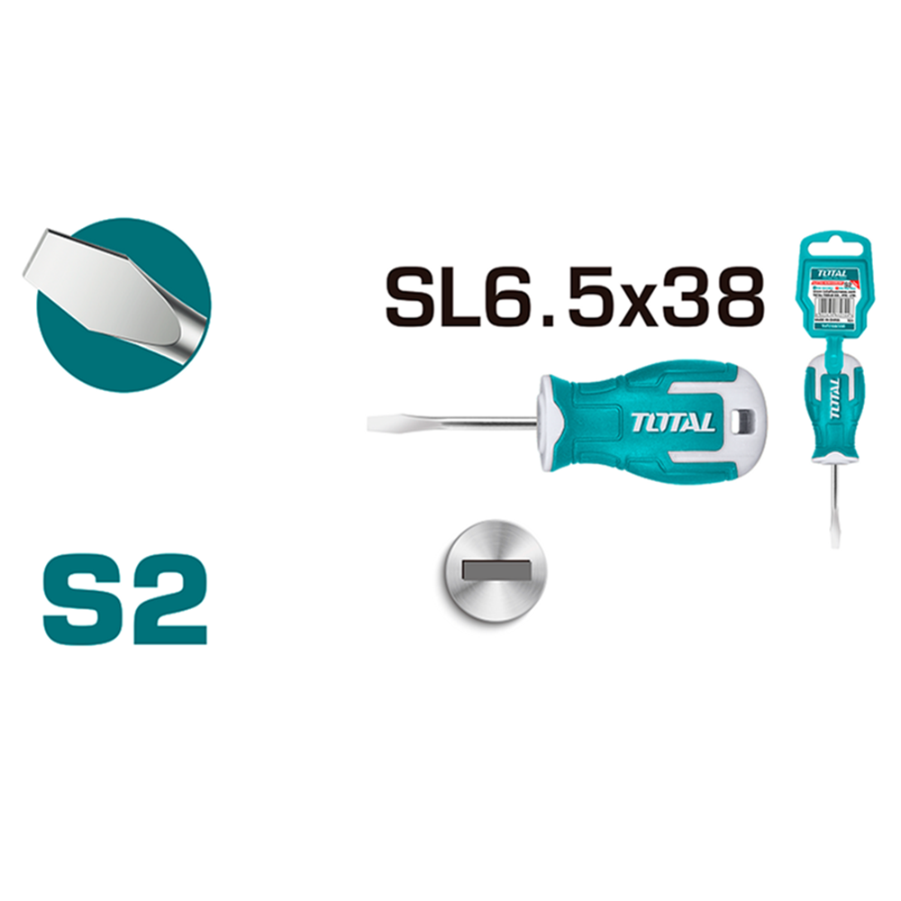 DESTORNILLADOR TOTAL TOOLS THT266038 PALETA S2 SL6.5 38MM - 2