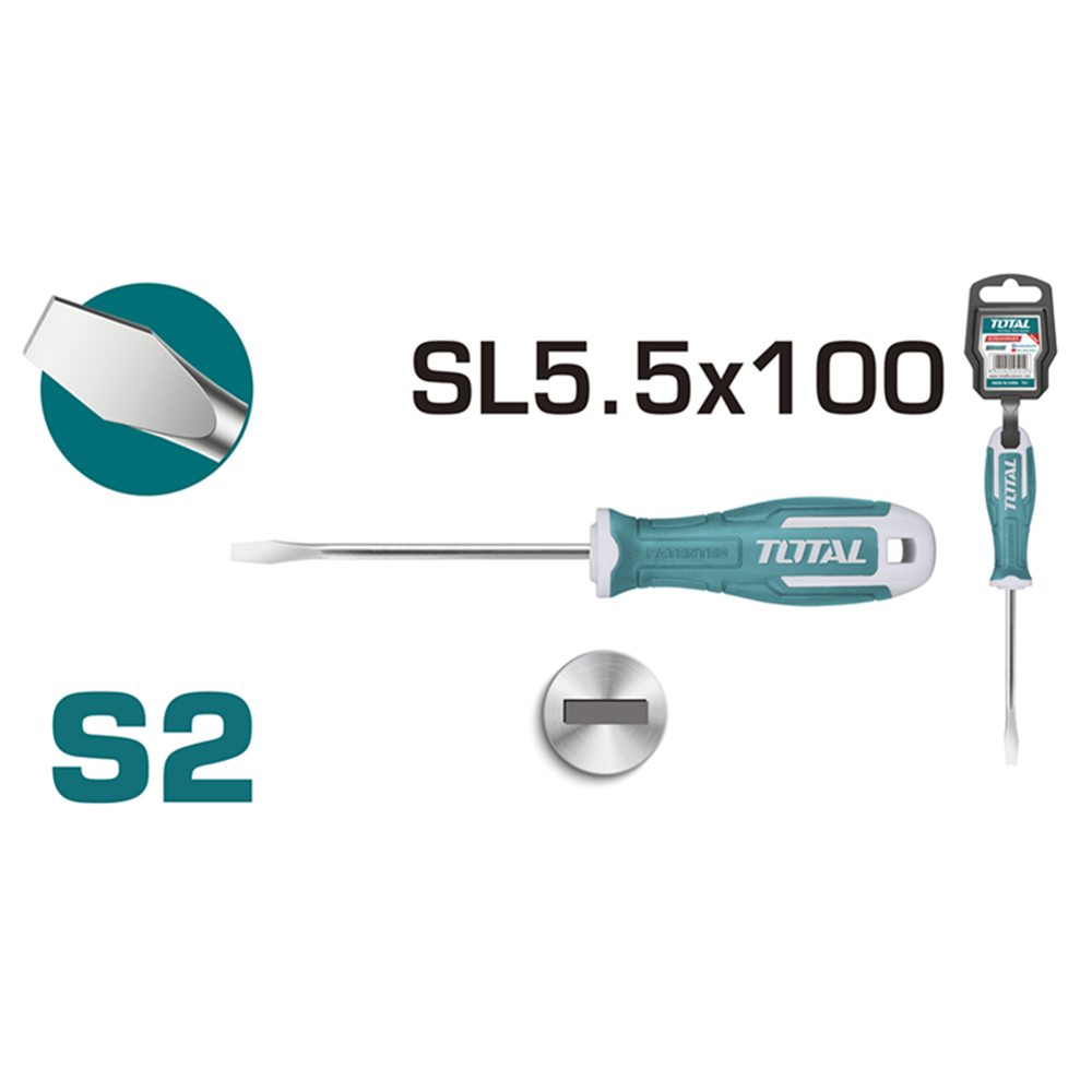 DESTORNILLADOR TOTAL TOOLS THT265100 PALETA S2 SL5.5 100MM - 2