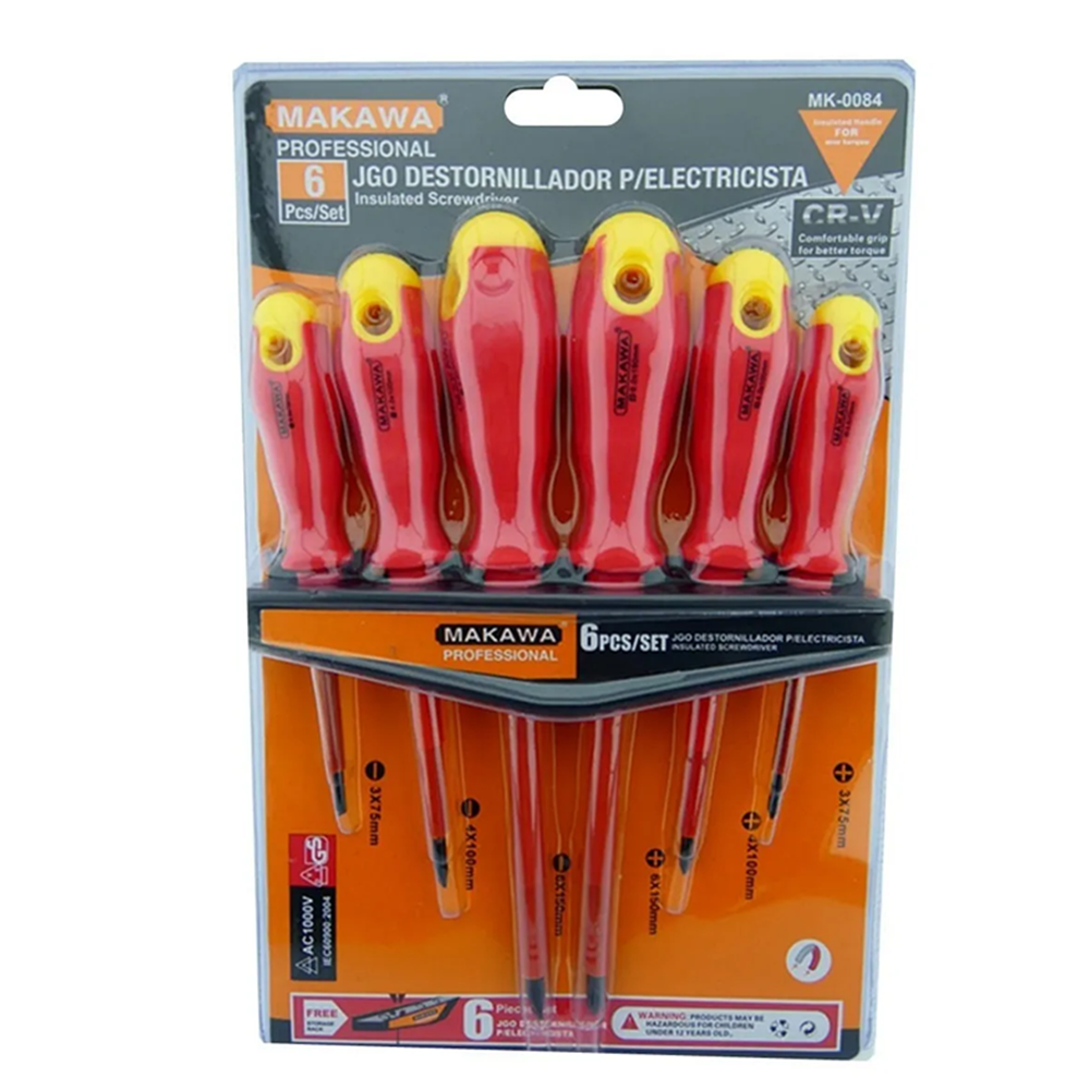 SET KIT JUEGO DE DESTORNILLADORES ELECTRICOS 6 PIEZAS MAKAWA MK0084 - 1