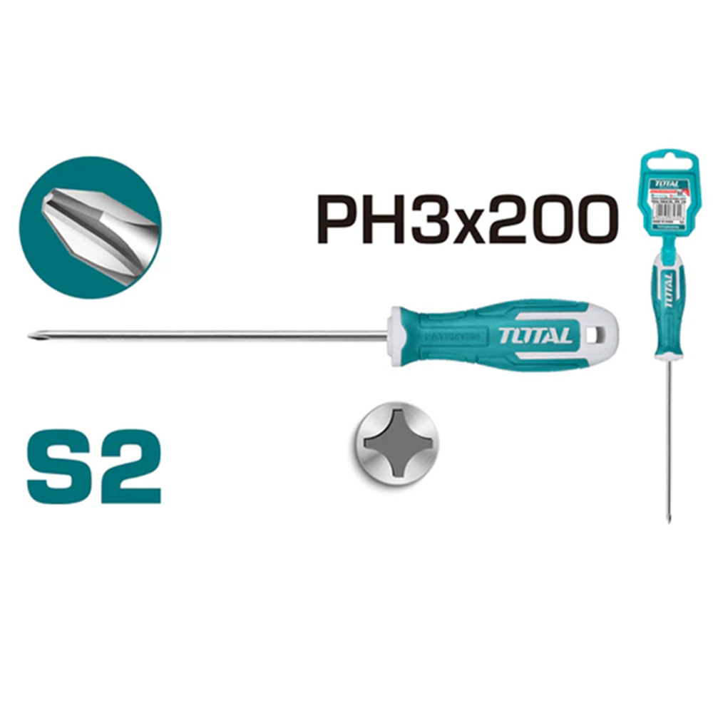 DESTORNILLADOR TOTAL TOOLS CRUZ S2 PH3 200MM THT26PH3200 - 2