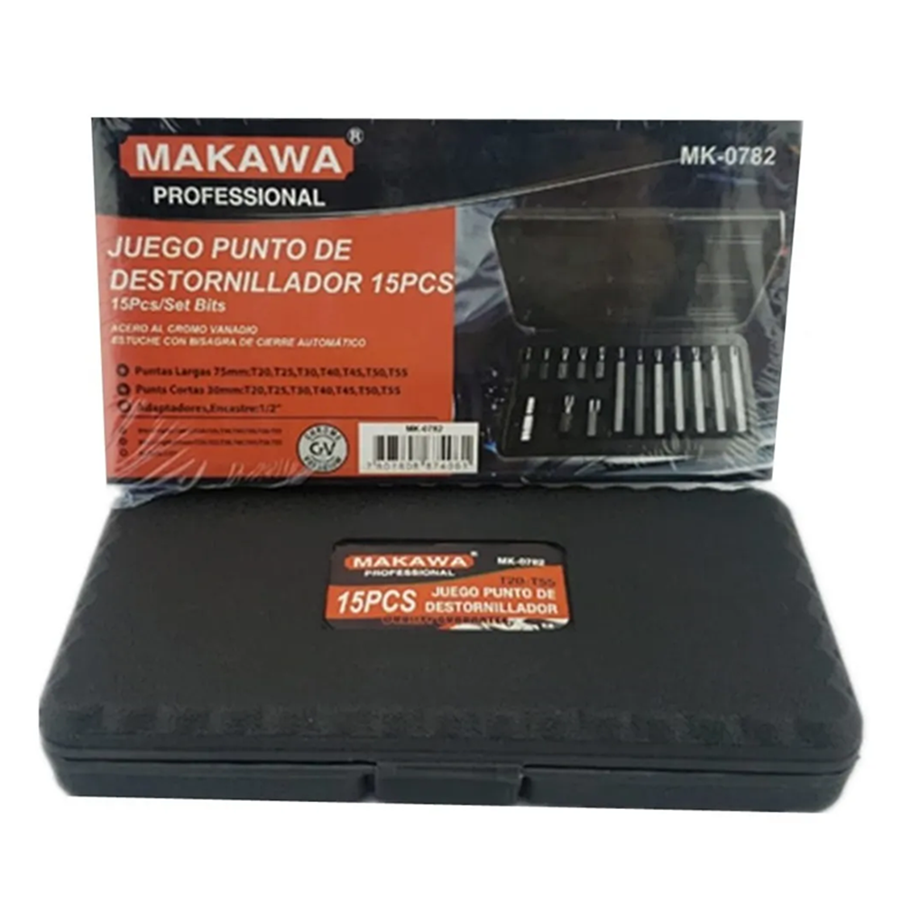 PUNTA MAKAWA JUEGO ESTRELLA TORX 15 PIEZAS MK0782 - 3