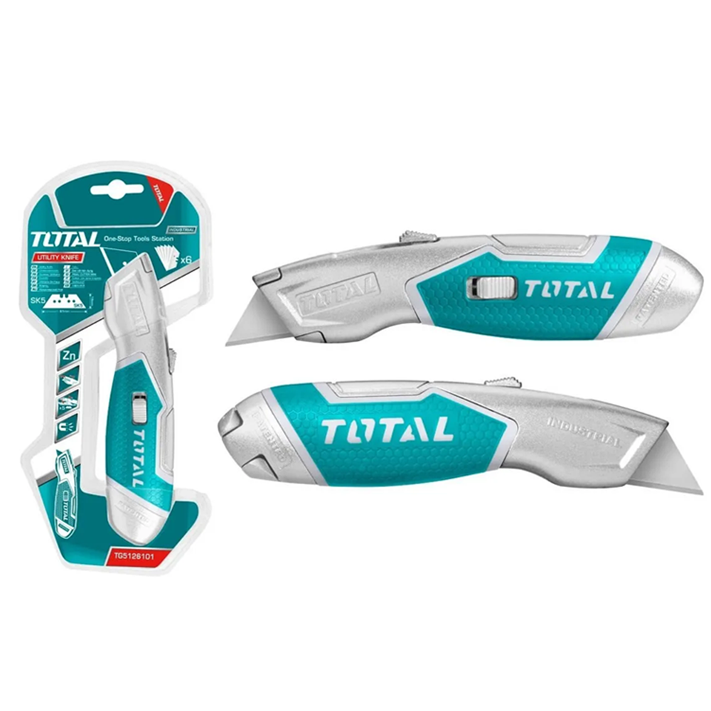 CUCHILLO TOTAL TOOLS CARTONERO RETRÁCTIL TG5126101 - 1