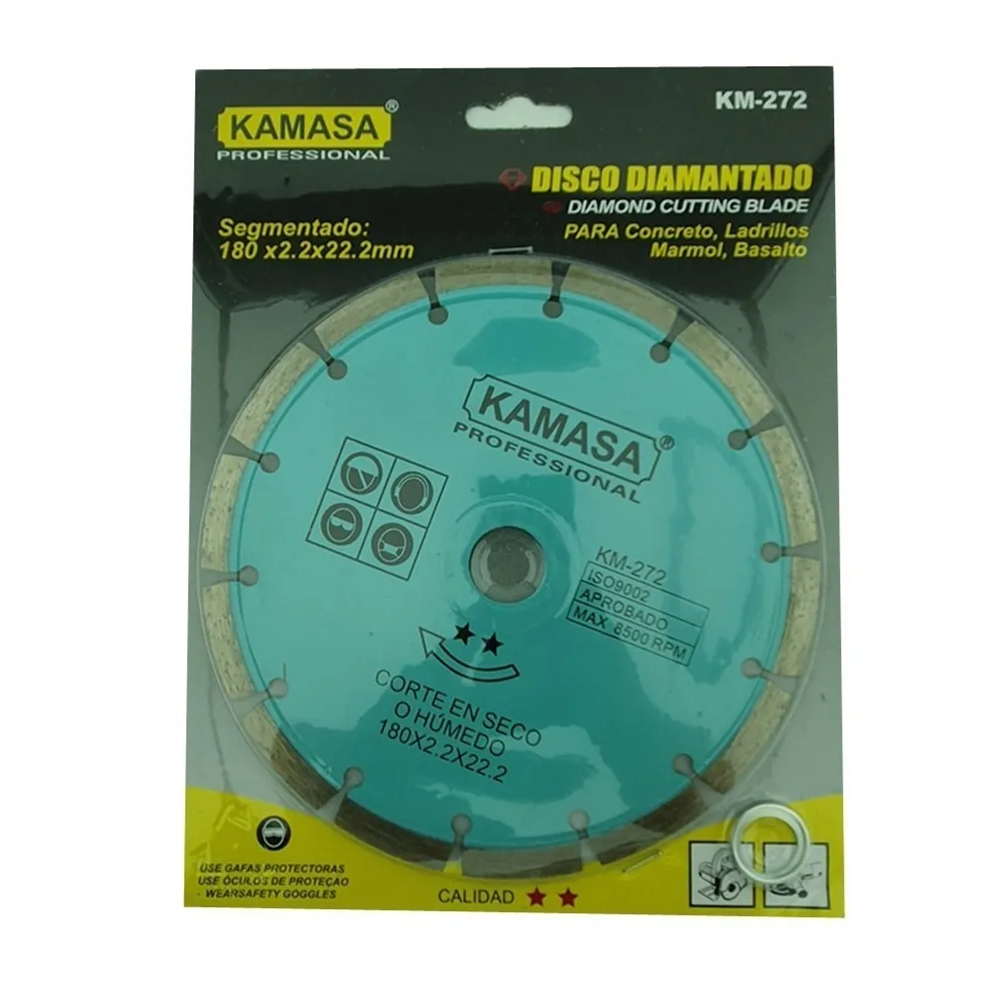 DISCO DIAMANTADO 7 180MM CORTE SEGMENTADO CONCRETO KAMASA KM272 - 2
