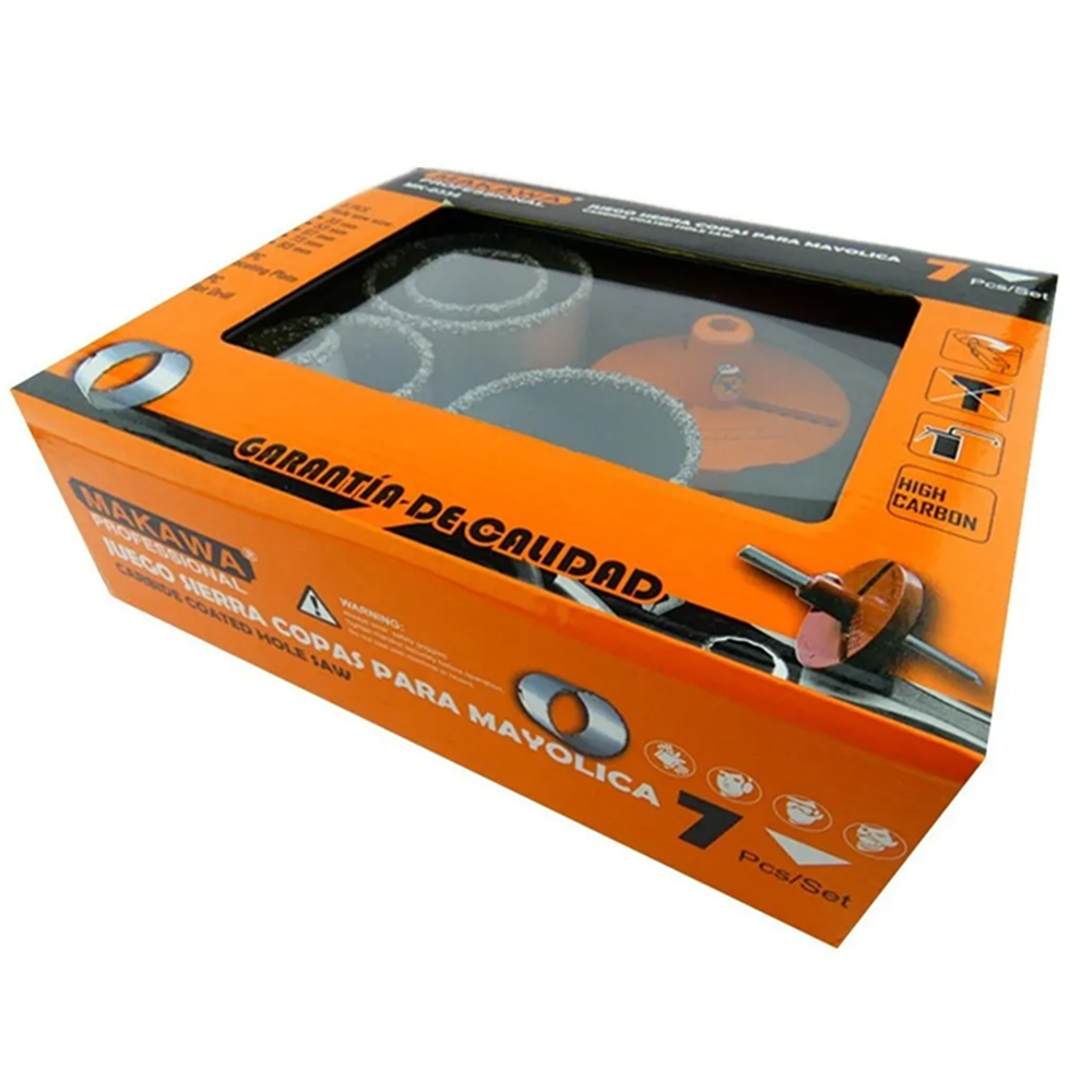BROCA MAKAWA KIT SET JUEGO SIERRA COPA DIAMANTADA 7 PIEZAS MK0334 - 3