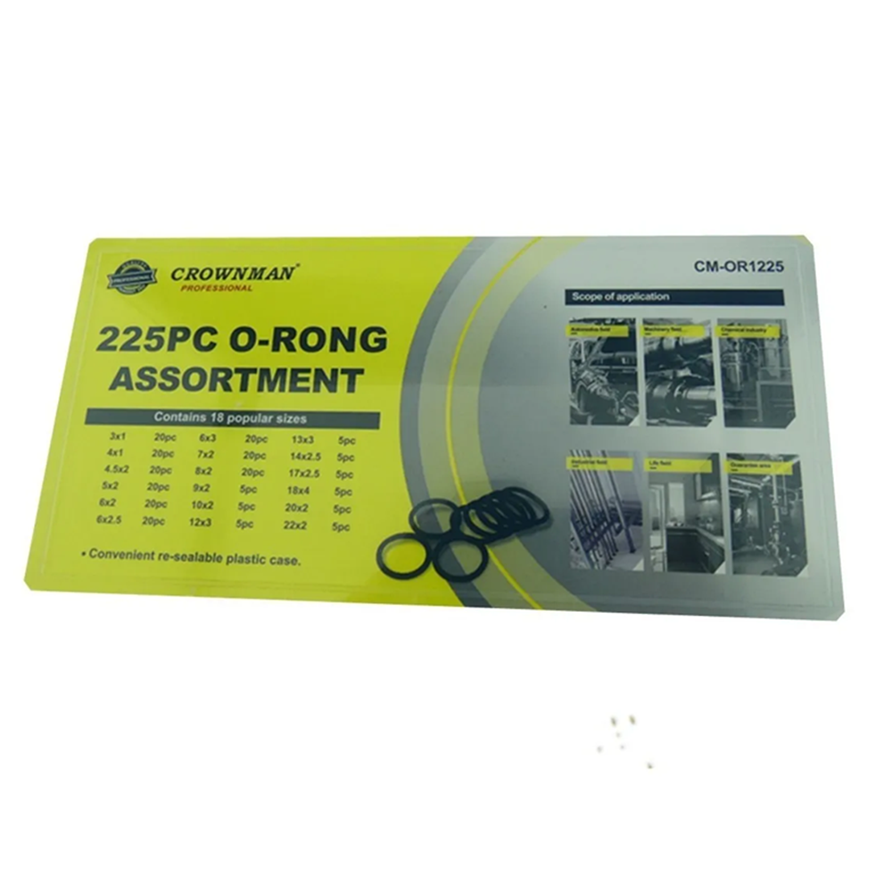JUEGO ORRINES O-RING UNIVERSALES 225 PCS MILIMETRO CROWNMAN CMOR1225 - 2