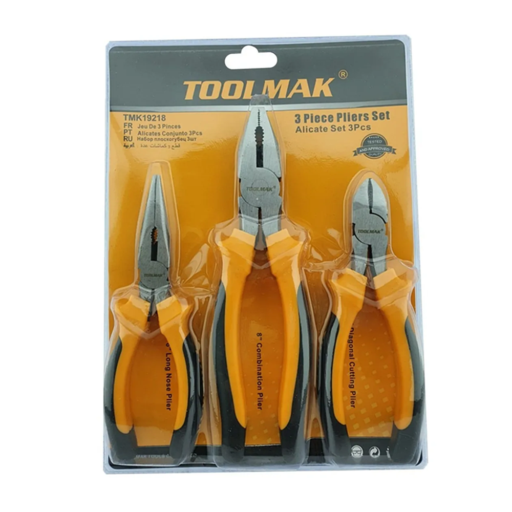 SET ALICATES TOOLMAK TMK19218 3 PIEZAS - 1