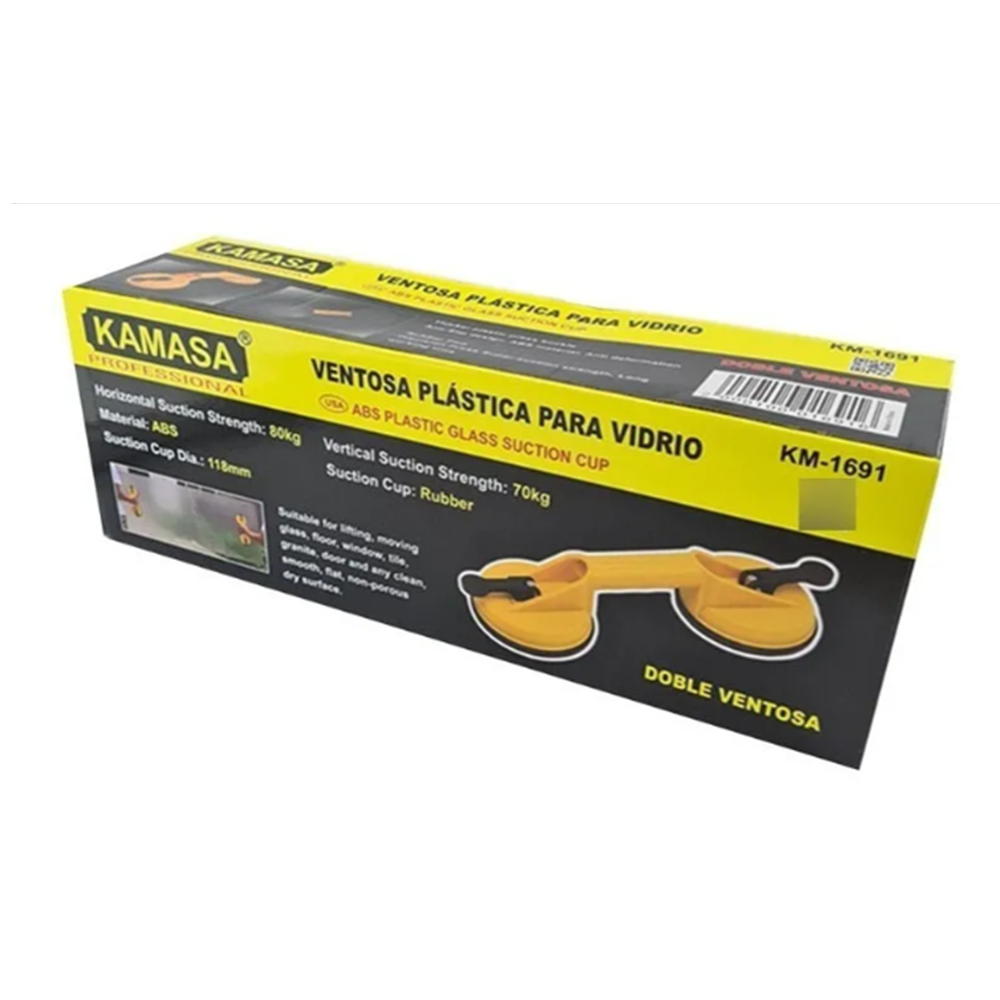 VENTOSA DOBLE PARA VIDRIO 80 - 70 KG KAMASA KM1691 - 4