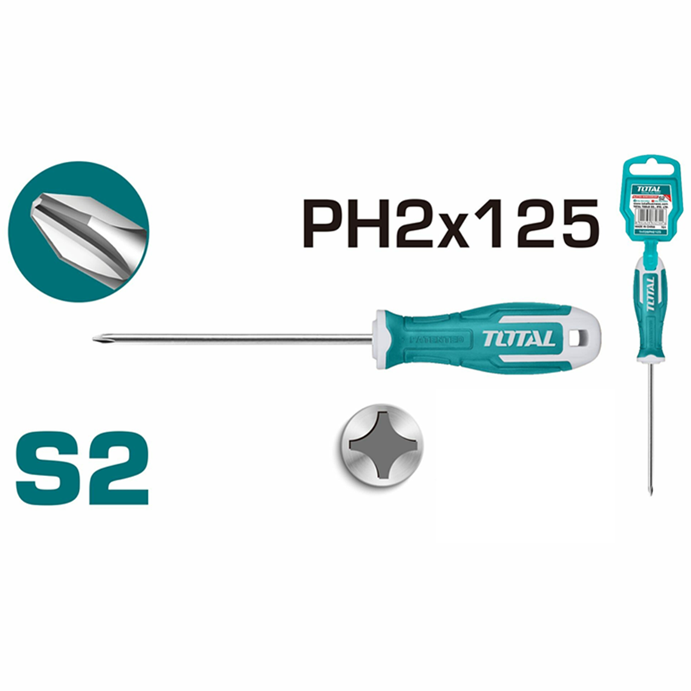 DESTORNILLADOR TOTAL TOOLS CRUZ S2 PH2 125MM THT26PH2125 - 2