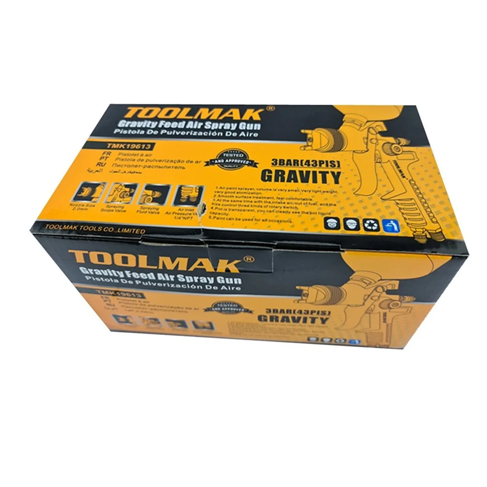 PISTOLA TOOLMAK PINTURA AIRE H.V.L.P 1.4MM 680CC TMK19613 - 3