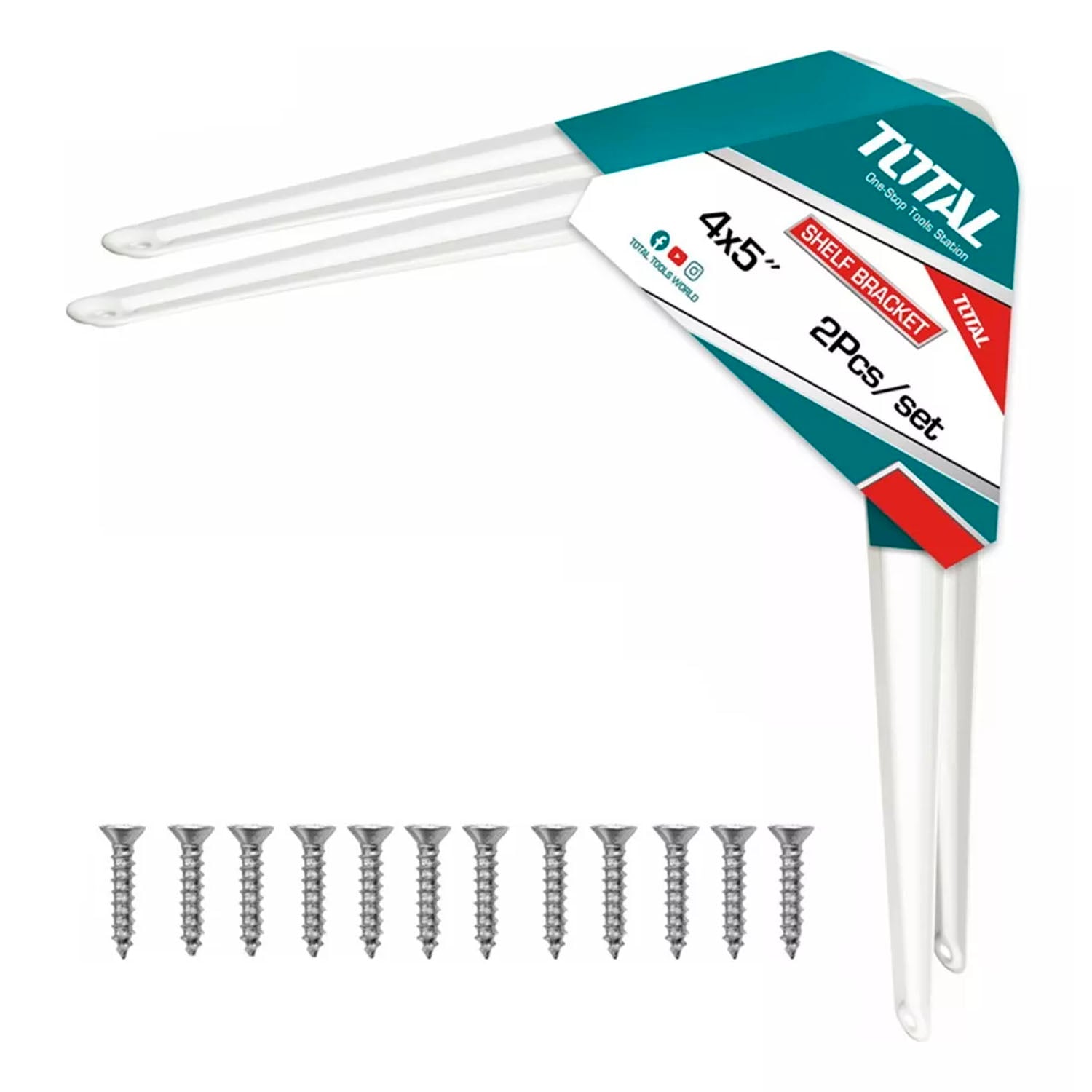 SOPORTE ESCUADRA TOTAL TOOLS TSB10405 ALUMINIO REPISA ESTANTE 4''X5'' 2 UNDS - 1