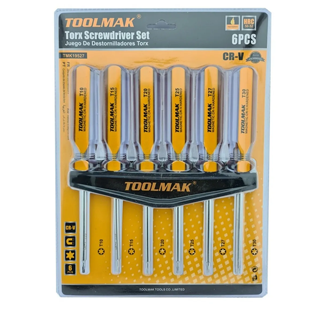 SET DESTORNILLADORES TOOLMAK TORX ESTRELLA TMK19527 6 PIEZAS - 1