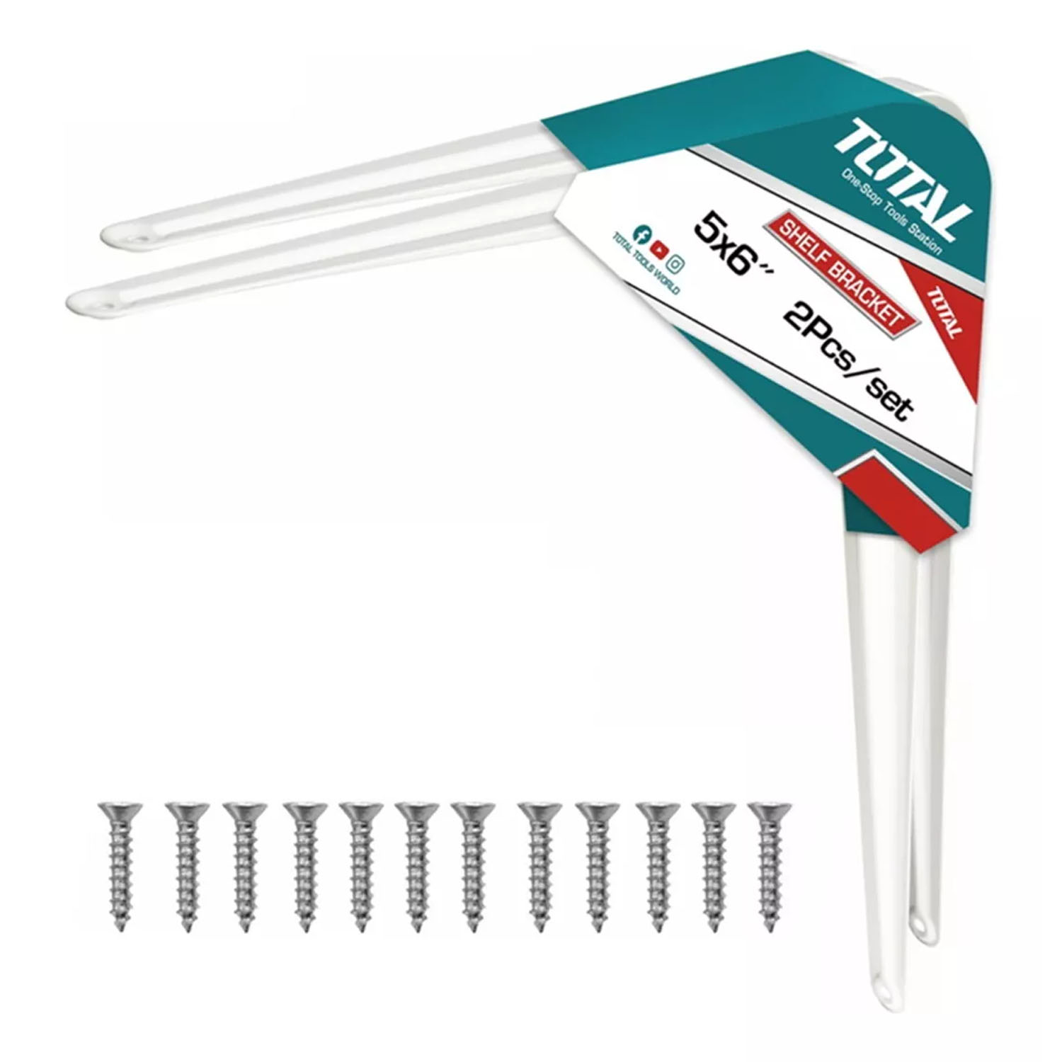 SOPORTE ESCUADRA TOTAL TOOLS TSB10506 ALUMINIO REPISA ESTANTE 5''X6'' 2 UNDS - 1