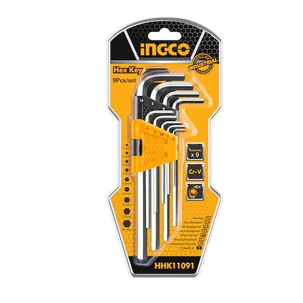 SET LLAVES INGCO MEDIANAS ALLEN HEXAGONAL HHK11091 9 PIEZAS - 1