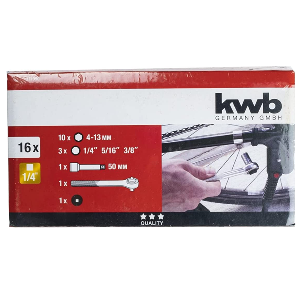 SET DE DADOS CUADRANTE 1/4 16 PIEZAS KWB 371990 - 4