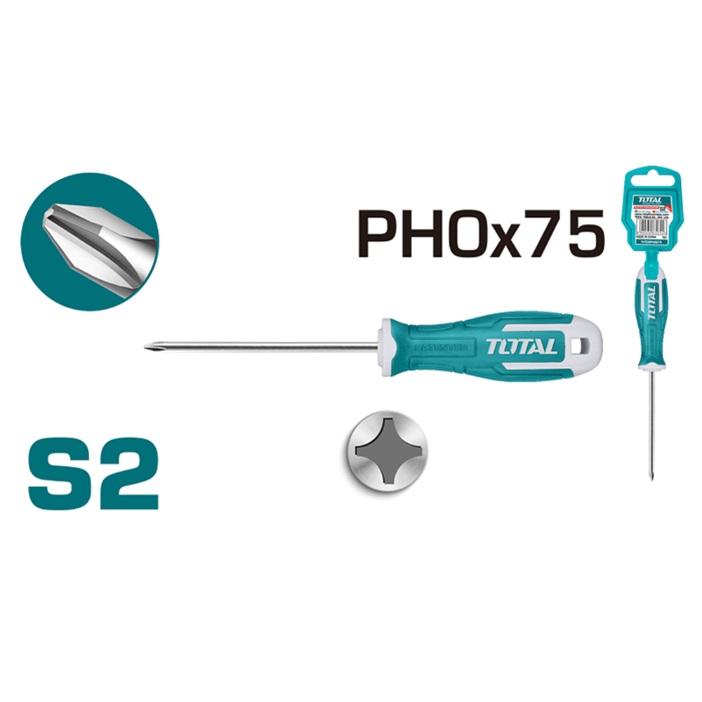 DESTORNILLADOR TOTAL TOOLS CRUZ S2 PH0 75MM THT26PH0075 - 2