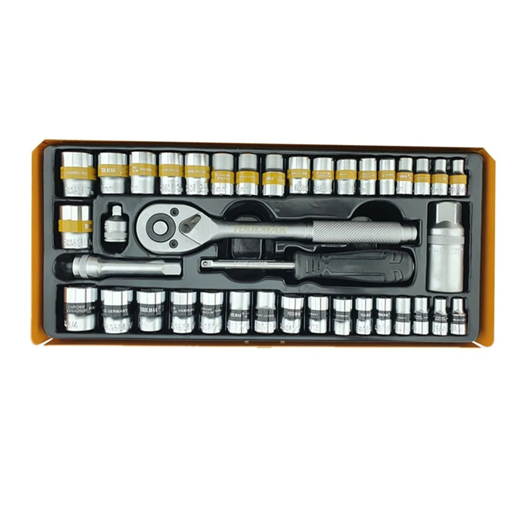 SET KIT JGO DE DADO 1/4 3/8 MILIMÉTRICO PULGADA 40 PCS TOOLMAK TMK19525 - 2