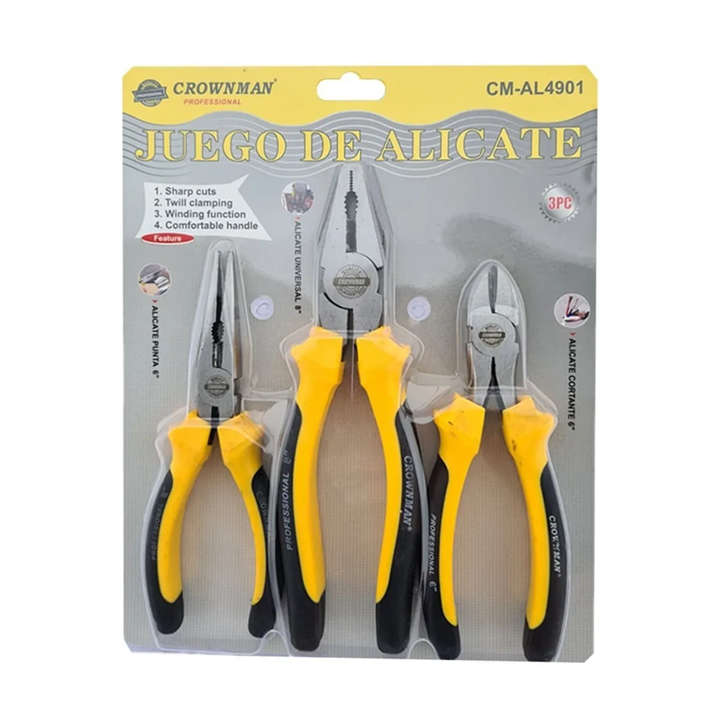 SET ALICATES CROWNMAN CMAL4901 3 PIEZAS - 1