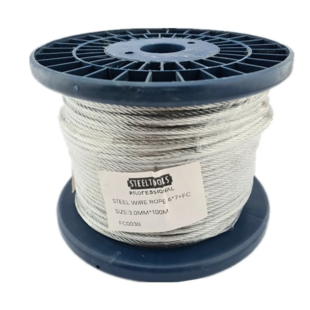 PIOLA STEELTOOLS CABLE ACERO 3.0 MM ROLLO 100 METROS GALVANIZADO FC0030 - 1