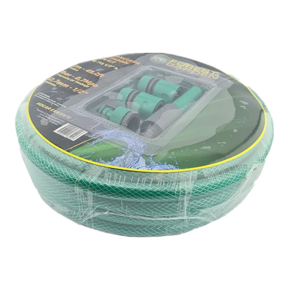 MANGUERA JARDÍN FLEXIBLE 1/2 PULGADA 15 MTS + SET DE RIEGO - 1