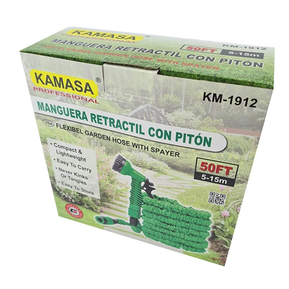 MANGUERA KAMASA RETRACTIL FLEXIBLE EXPANDIBLE JARDIN RIEGO 5 15M KM1912 - 2