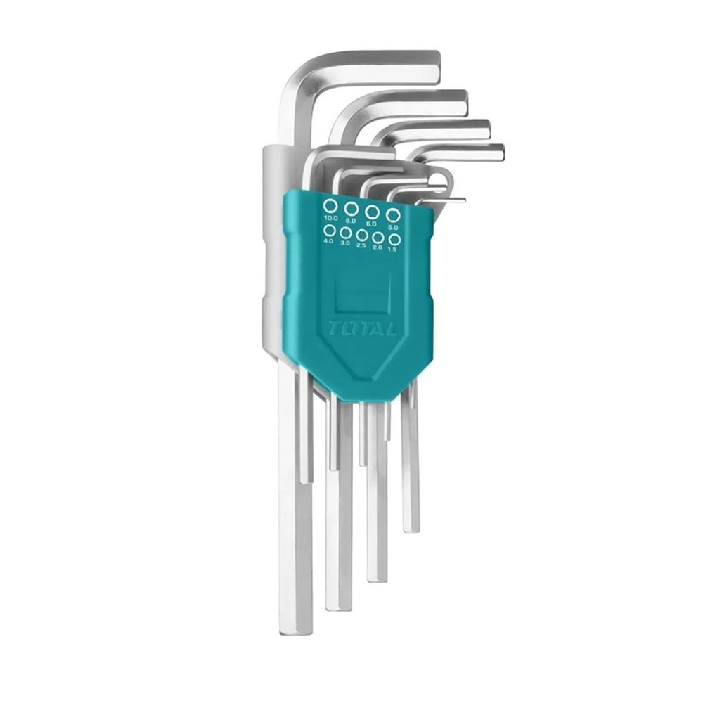 SET LLAVES TOTAL TOOLS MEDIANAS ALLEN HEXAGONAL THT106191 9 PIEZAS - 1