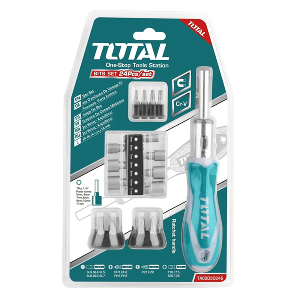 SET DESTORNILLADOR TOTAL TOOLS TACSD30246 24 PIEZAS - 1
