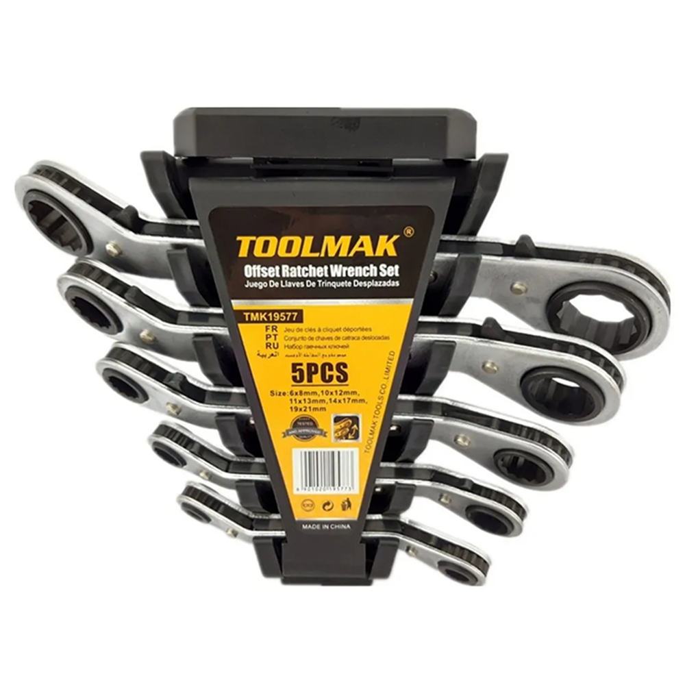 SET LLAVES TOOLMAK CHICHARRAS CURVAS TMK19577 5 PIEZAS - 1
