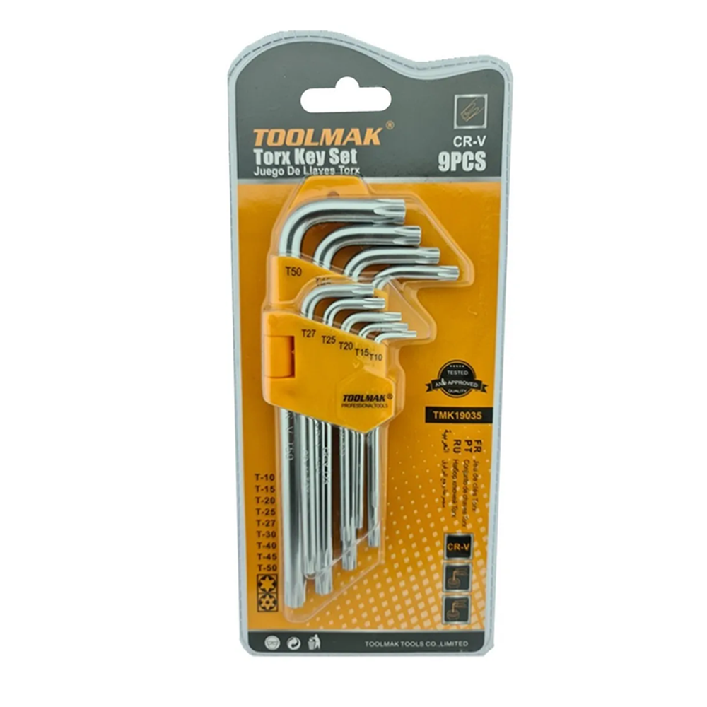 SET JUEGO LLAVES MEDIANAS ALLEN ESTRELLA 9 PIEZAS TOOLMAK TMK19035 - 1