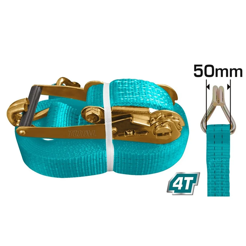 ESLINGA TOTAL TOOLS CINTA AMARRE CON RATCHET 4T X 10M THTRS4101 - 2
