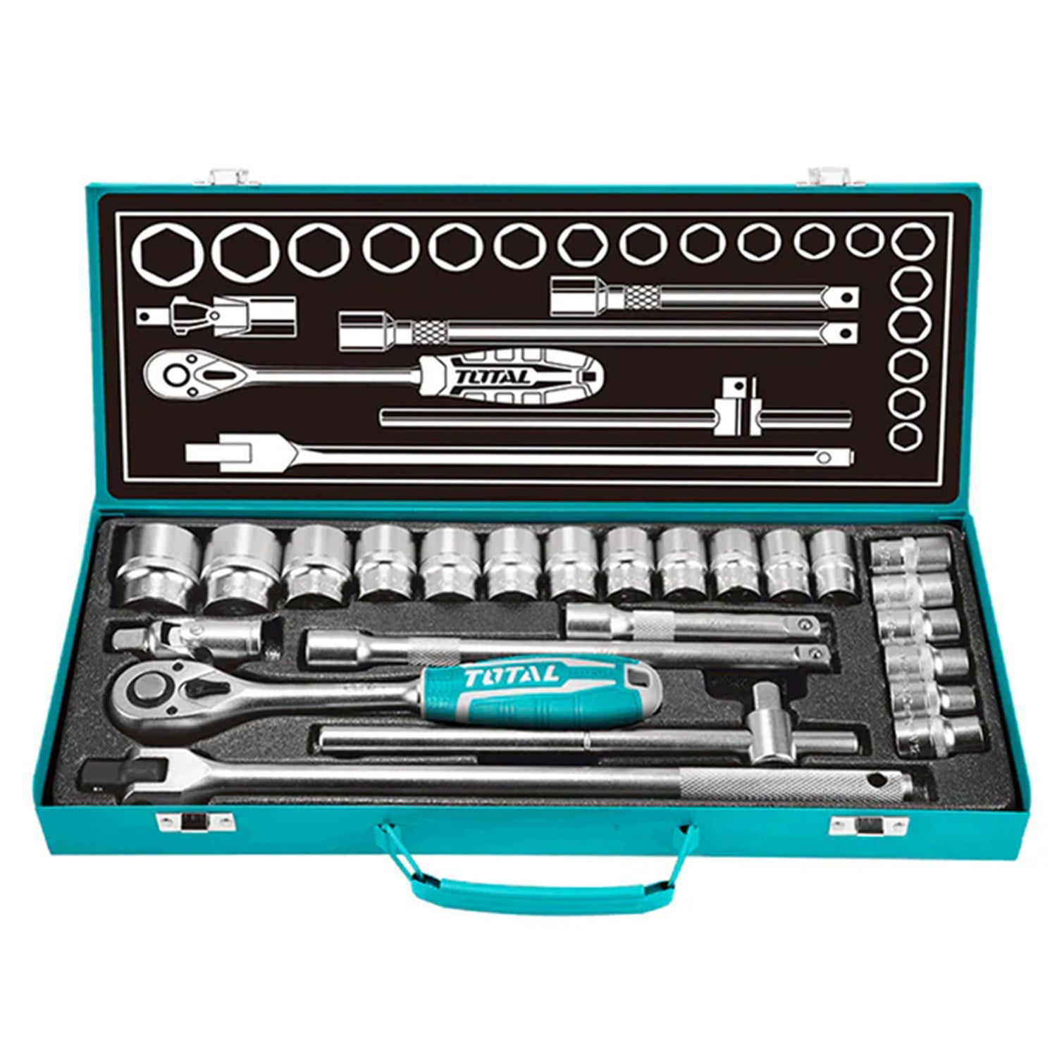 SET JUEGO DADOS CUADRANTE 1/2 PULGADA 24 PCS TOTAL THT121242 - 1