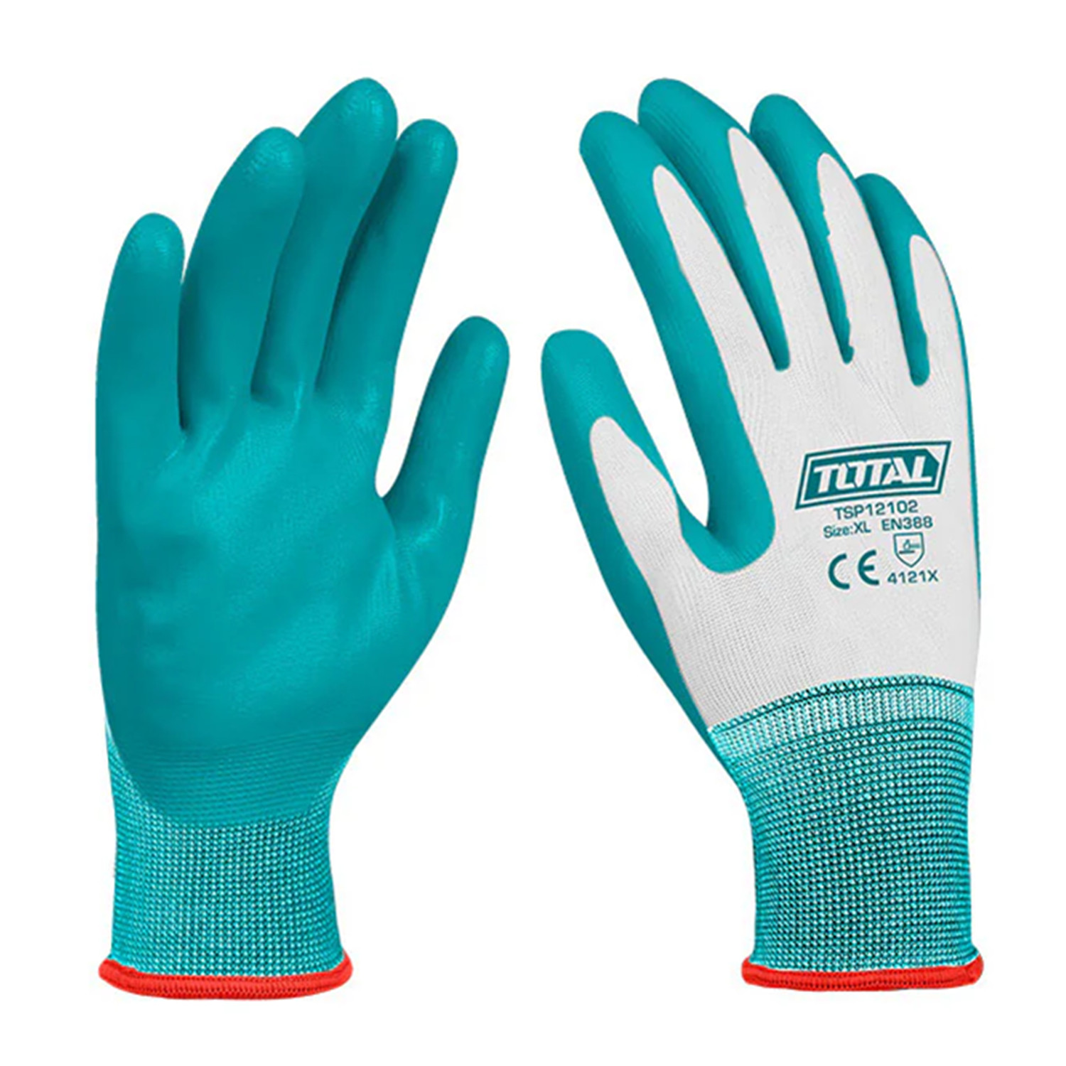 PACK 12 PARES DE GUANTES SEGURIDAD XL PALMA NITRILO TSP12102 - 1