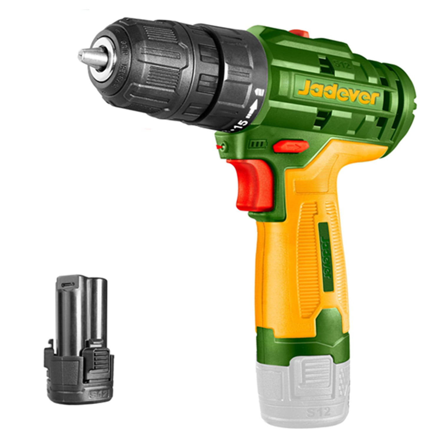 TALADRO ATORNILLADOR INALAMBRICO BAT 12V JADEVER JDCDS520 - 1