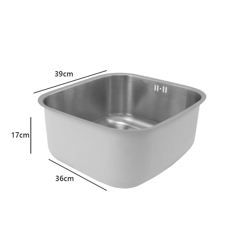 LAVAPLATOS DEKORA 39X36 CM 1MM PLATA EMPOTRAR SOBRE O BAJO CUBIERTA - 7