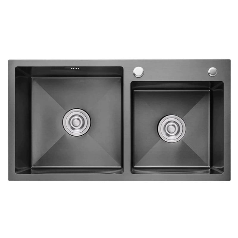 LAVAPLATOS DEKORA 78X43 CM ESPESOR 2MM NEGRO EMPOTRAR SOBRE O BAJO CUBIERTA - 1