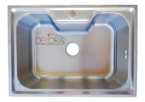 LAVAPLATOS DEKORA 70X50 CM ESPESOR 1MM PLATA EMPOTRAR SOBRE CUBIERTA - 1