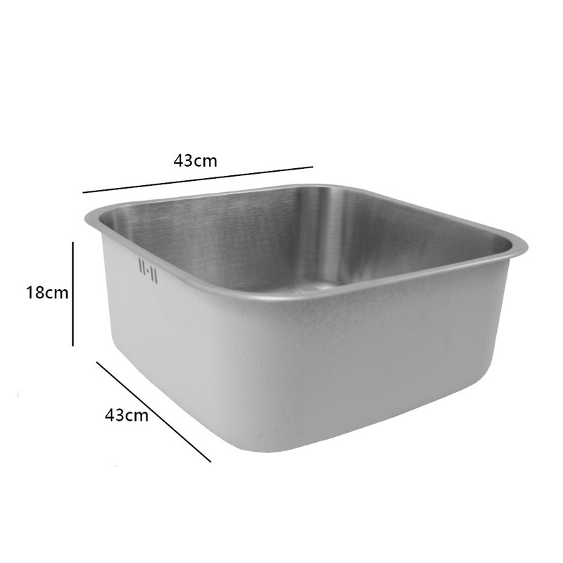 LAVAPLATOS DEKORA 43X43 CM ESPESOR 1MM PLATA EMPOTRAR BAJO CUBIERTA - 2