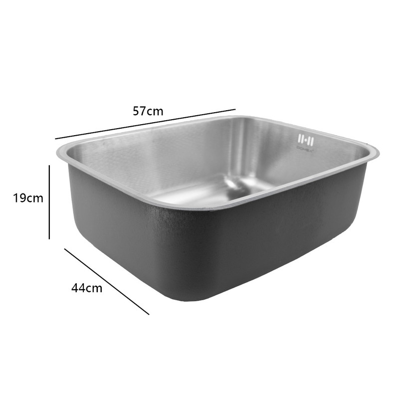 LAVAPLATOS DEKORA 57X44 CM ESPESOR 1MM PLATA EMPOTRAR BAJO CUBIERTA - 2