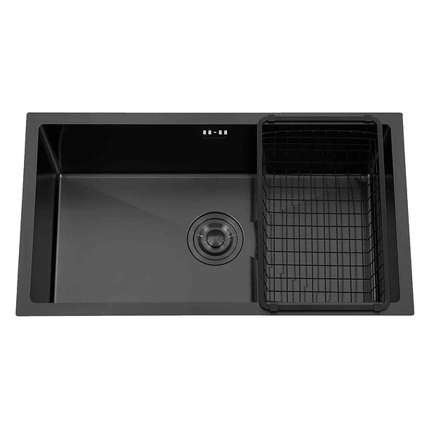 LAVAPLATOS DEKORA 71X40 CM ESPESOR 2MM NEGRO EMPOTRAR SOBRE O BAJO CUBIERTA - 1